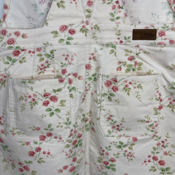 Polo Ralph Lauren Floral Corduroy Overall Dress 12 Cottage Preppy School READ - Picture 5 of 11